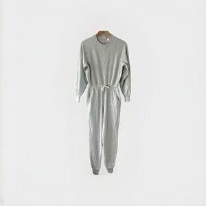 Spiritual Gangster Raglan Sleeve Jumpsuit One-Piece Heather Grey Sweatsuit Small